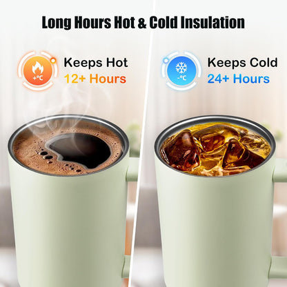 40oz Insulated Tumbler with Handle & Straw, Light Blue | Double-wall vacuum insulation and leakproof, perfect for beach days, camping, road trips, and daily use.
