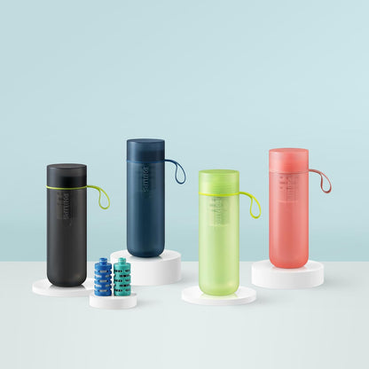 Water GoZero Active BPA-Free Water Bottle with Fitness Tap Water Filter, Sport Squeeze Water Bottle, Lightweight, 24 oz with Fitness Filter, Plum