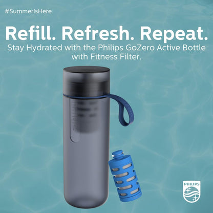 Water GoZero Active BPA-Free Water Bottle with Fitness Tap Water Filter, Sport Squeeze Water Bottle, Lightweight, 24 oz with Fitness Filter, Plum