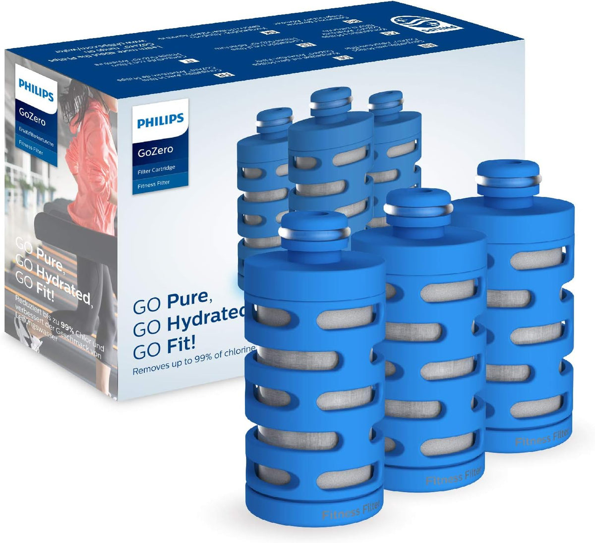 Water GoZero Active BPA-Free Water Bottle with Fitness Tap Water Filter, Sport Squeeze Water Bottle, Lightweight, 24 oz with Fitness Filter, Plum