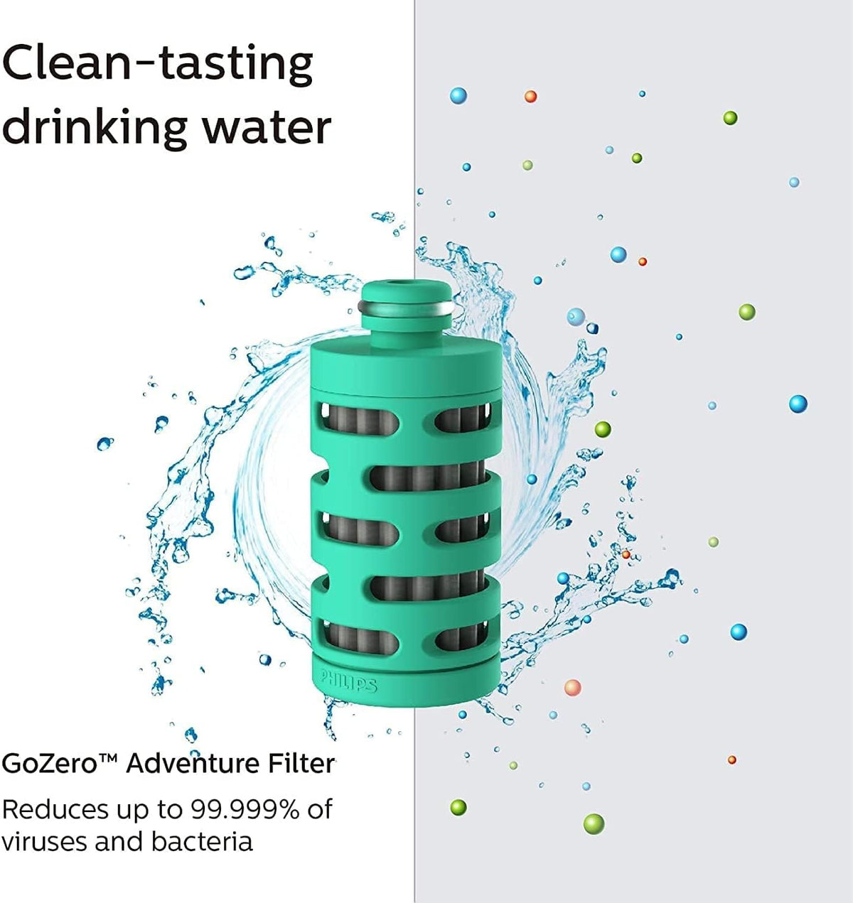Water GoZero Active BPA-Free Water Bottle with Fitness Tap Water Filter, Sport Squeeze Water Bottle, Lightweight, 24 oz with Fitness Filter, Plum