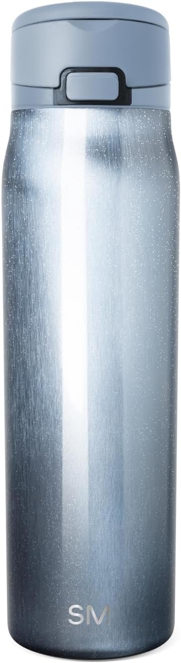 Water Bottle with Straw & Handle | 24oz | Blue | Mesa Loop Insulated Water Bottle for School, Sports, Travel | Leak Proof, Stainless Steel | Snow Day - Colors B
