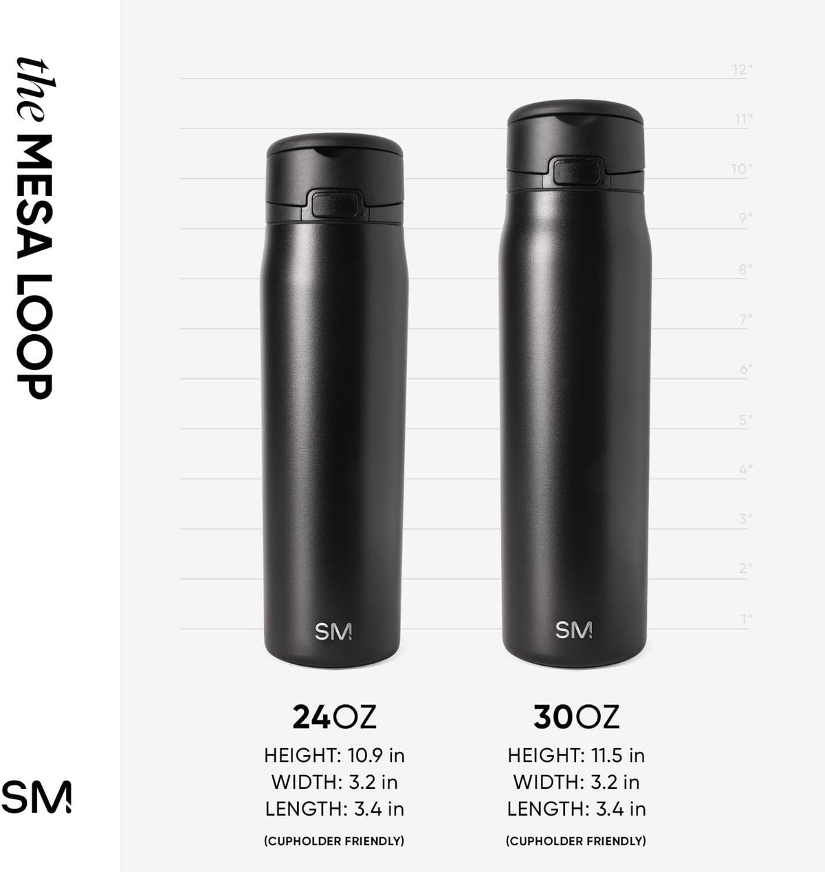 Water Bottle with Straw & Handle | 24oz | Blue | Mesa Loop Insulated Water Bottle for School, Sports, Travel | Leak Proof, Stainless Steel | Snow Day - Colors B