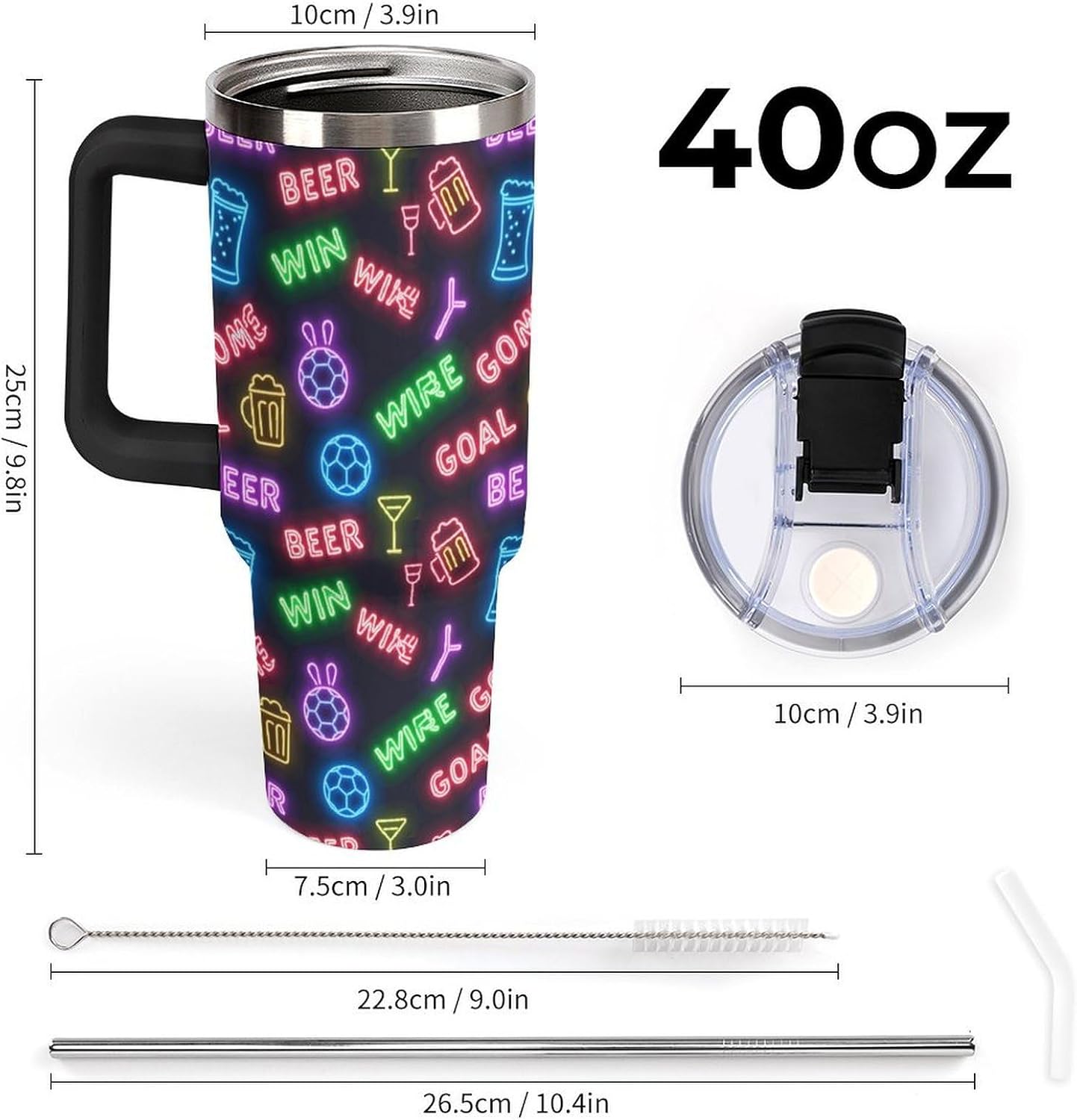 Leakproof Tumbler Vacuum Sealed Car Holder Friendly For Travel Teal And Peach Tropical Palm Leaf Pattern Water Tumbler white-style-23 - Colors C