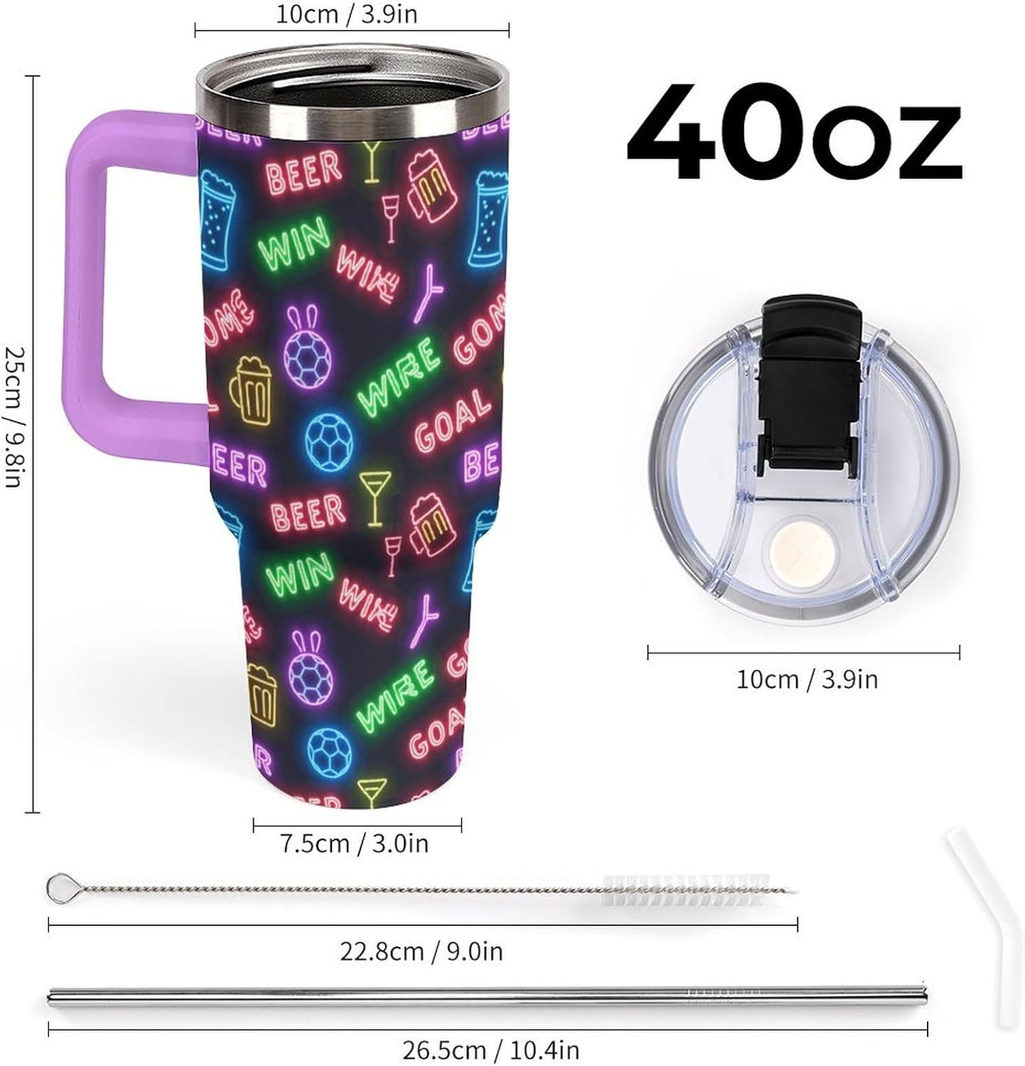 Leakproof Tumbler Vacuum Sealed Car Holder Friendly For Travel Teal And Peach Tropical Palm Leaf Pattern Water Tumbler white-style-23 - Colors C