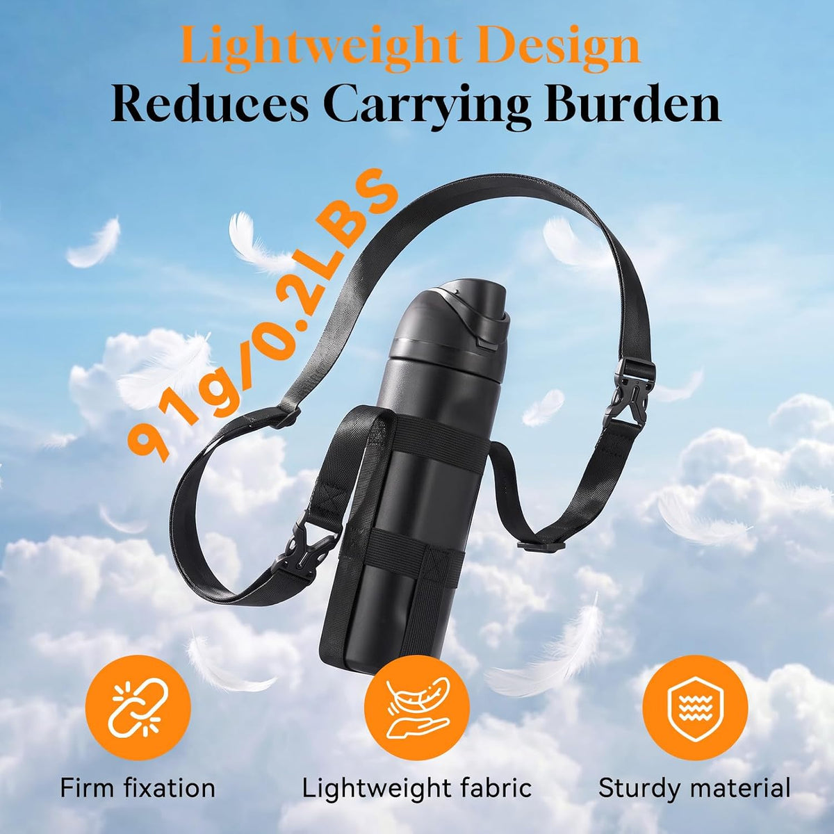 Water Bottle Carrier, 1000ML, Black - Colors A