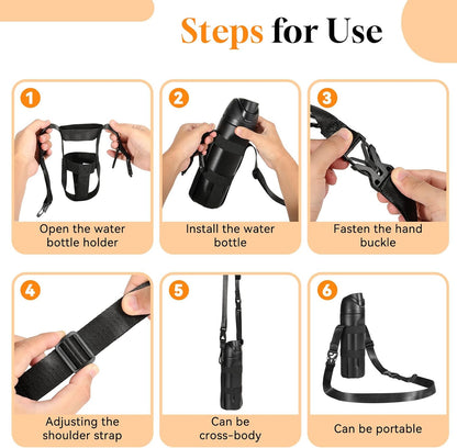 Water Bottle Carrier, 1000ML, Black - Colors A