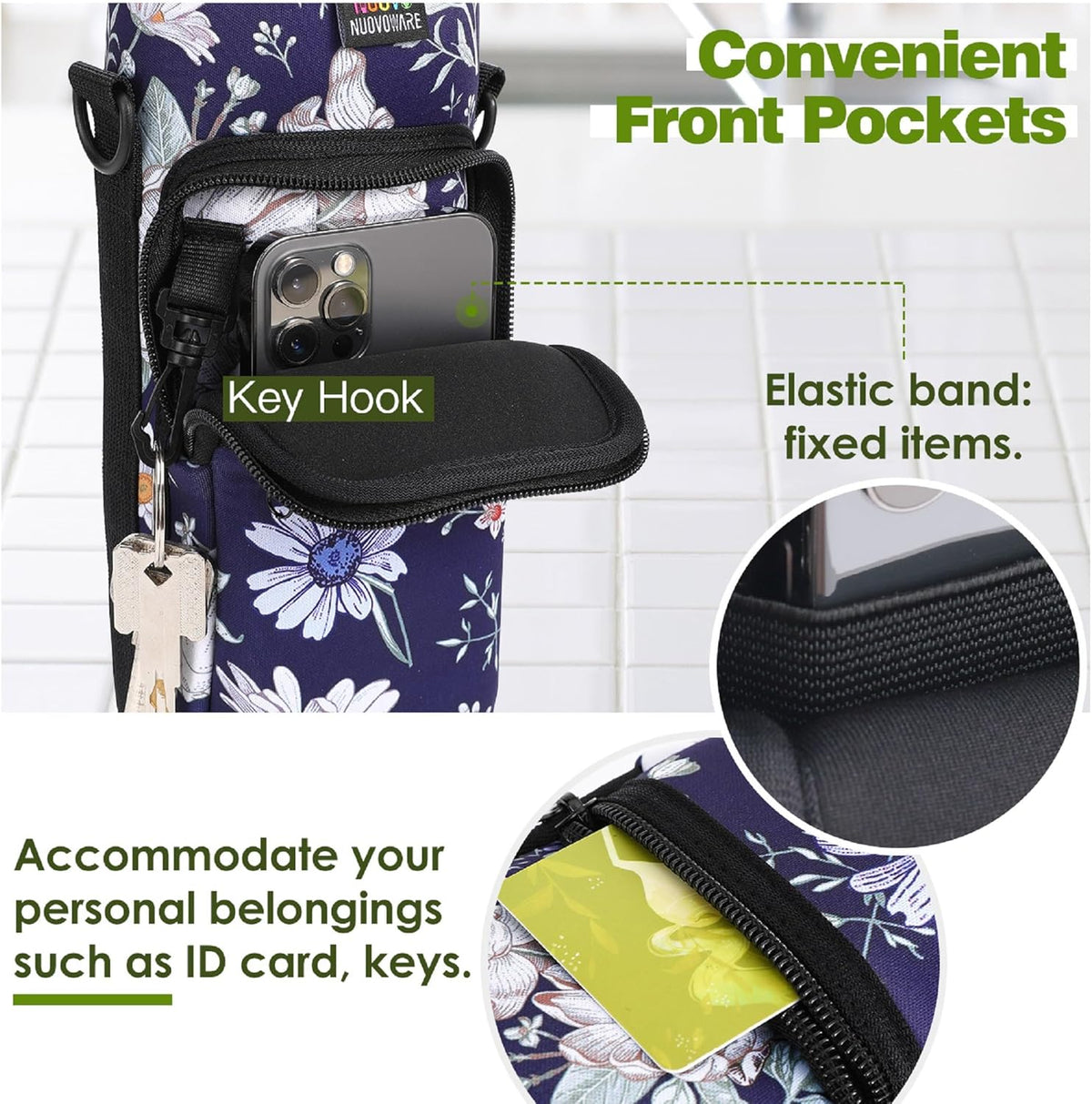 Water Bottle Carrier, 1000ML, Black - Colors A