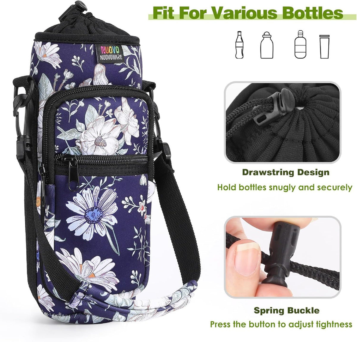 Water Bottle Carrier, 1000ML, Black - Colors A
