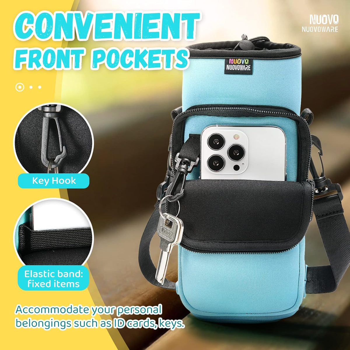 Water Bottle Carrier, 1000ML, Black - Colors A