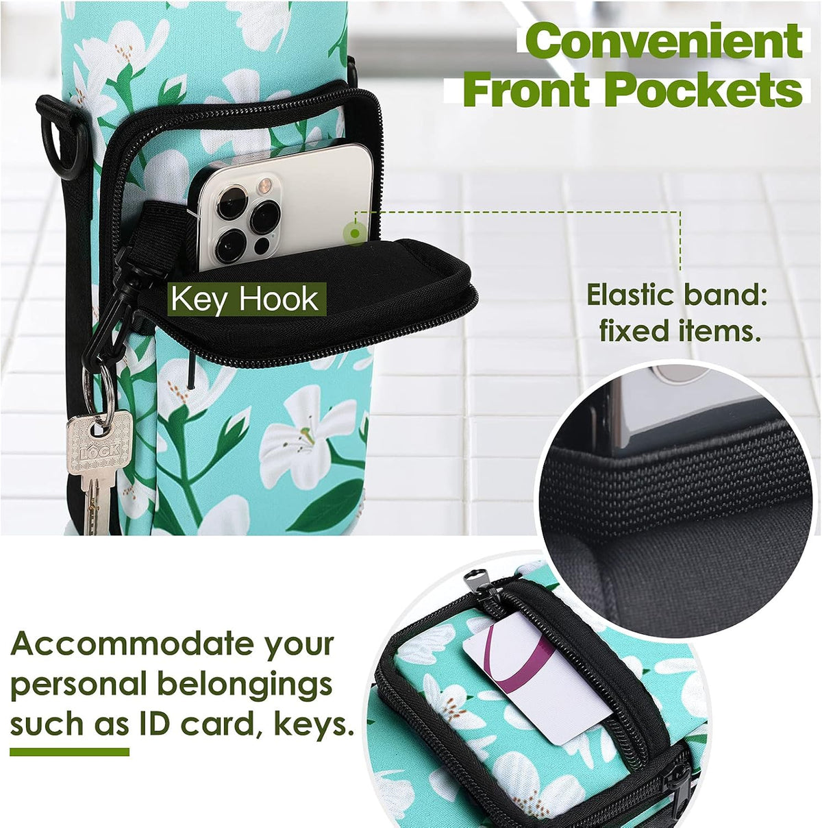 Water Bottle Carrier, 1000ML, Black - Colors A