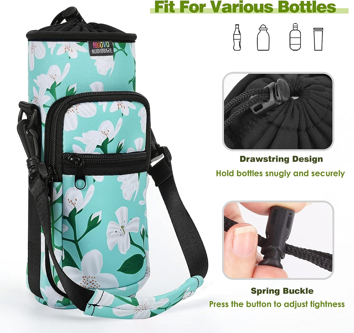 Water Bottle Carrier, 1000ML, Black - Colors A