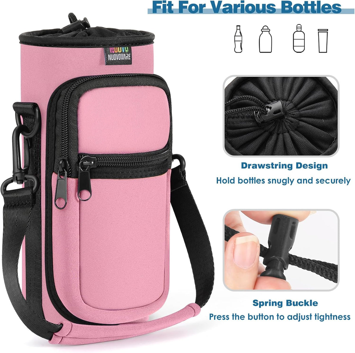 Water Bottle Carrier, 1000ML, Black - Colors A