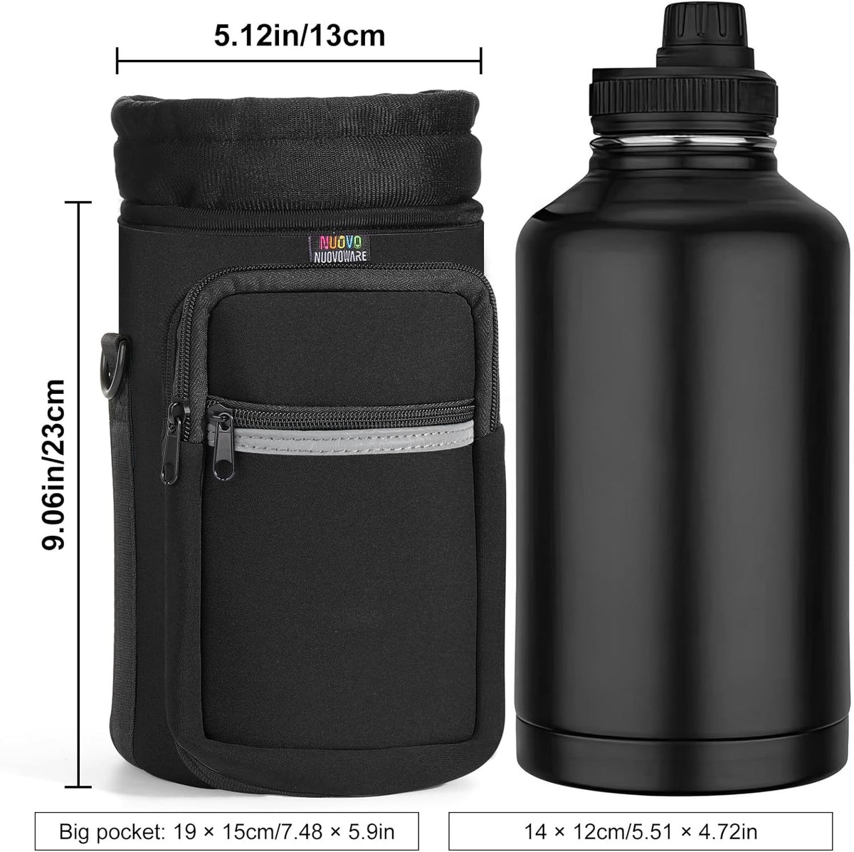 Water Bottle Carrier, 1000ML, Black - Colors A
