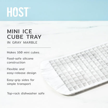 Ice Cube Tray, Makes Four 5-Inch Long Cubes, Durable Silicone Trays with Easy Release Design, Perfect for Water Bottles and Highball Glasses, Home Bar Accessories, Set of 1, Marble