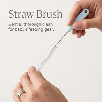 Ariseno 7-in-1 Baby Bottle Cleaner Set, Including Nylon & Silicone Bottle Brush, Cap, Straw & Nipple Brushes, BPA-Free (Gray)