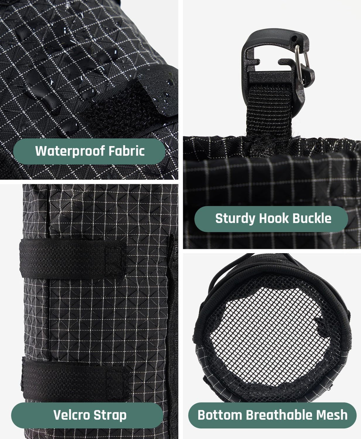 Large Water Bottle Holder Pouch Bag, Backpack Water Bottle Holder Mesh Bag Carrier Fits for 10-32oz Bottles, Heavy-Duty Water Bottles Holder Accessories for Hiking, Sports, Travel, Outdoor