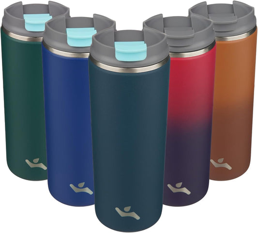 16oz Travel Coffee Mug with Lid, Insulated Stainless Tumbler