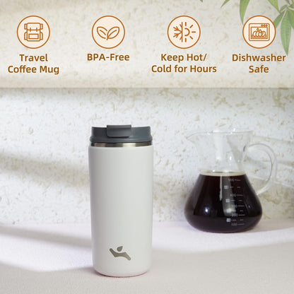 16oz Travel Coffee Mug with Lid, Insulated Stainless Tumbler