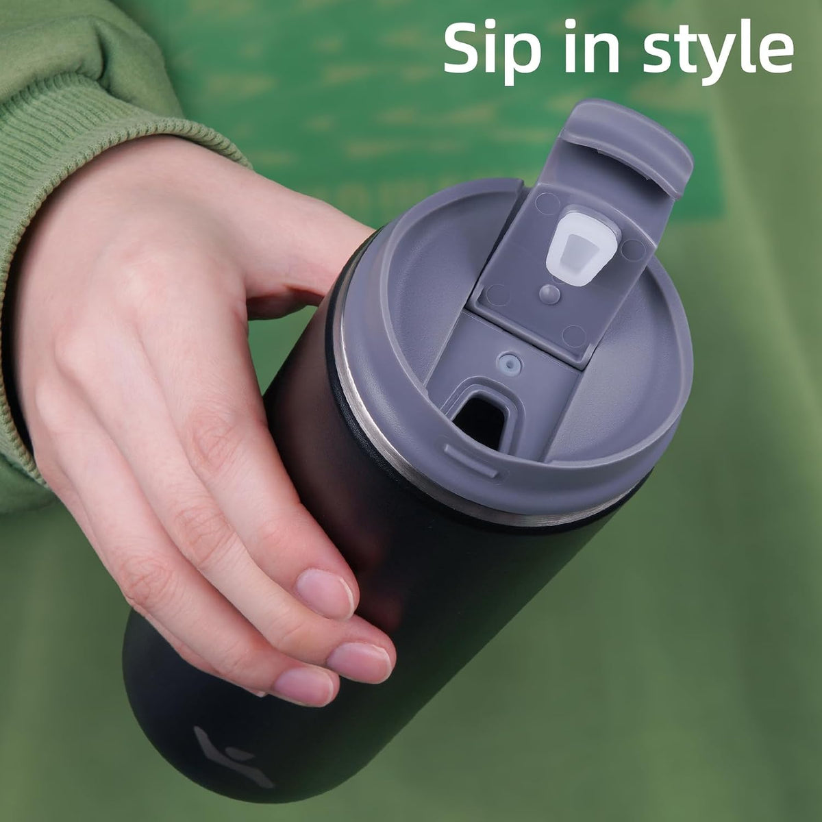 16oz Travel Coffee Mug with Lid, Insulated Stainless Tumbler