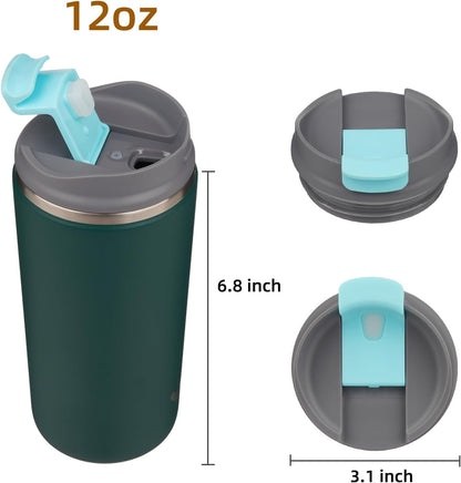 16oz Travel Coffee Mug with Lid, Insulated Stainless Tumbler
