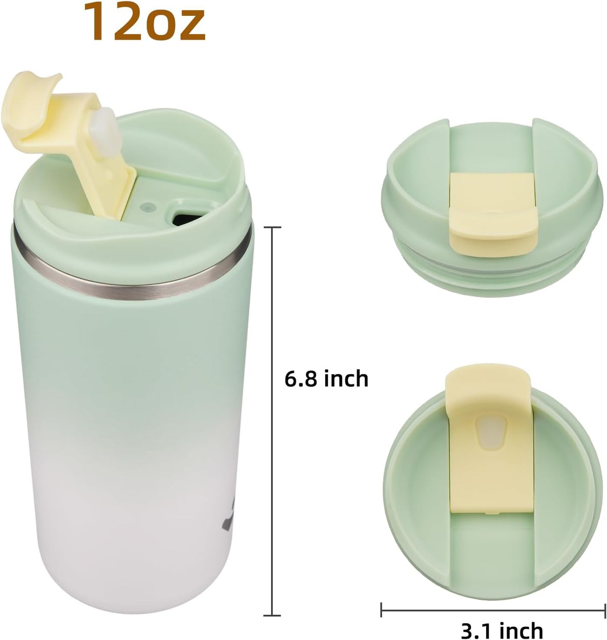 16oz Travel Coffee Mug with Lid, Insulated Stainless Tumbler
