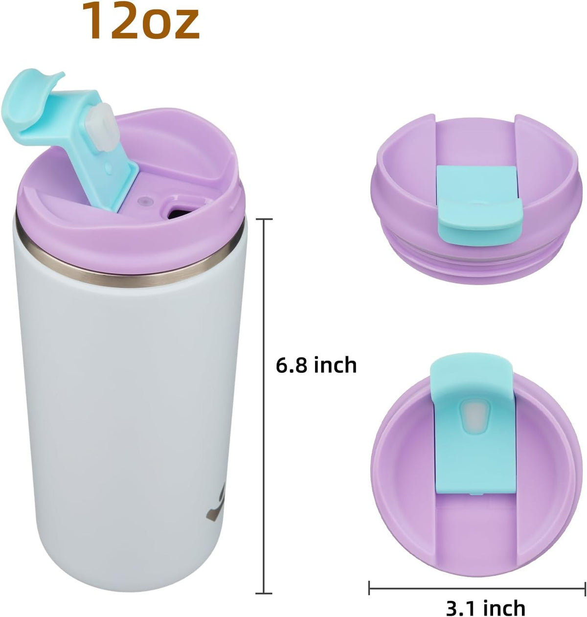 16oz Travel Coffee Mug with Lid, Insulated Stainless Tumbler