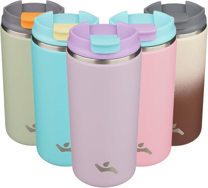 16oz Travel Coffee Mug with Lid, Insulated Stainless Tumbler