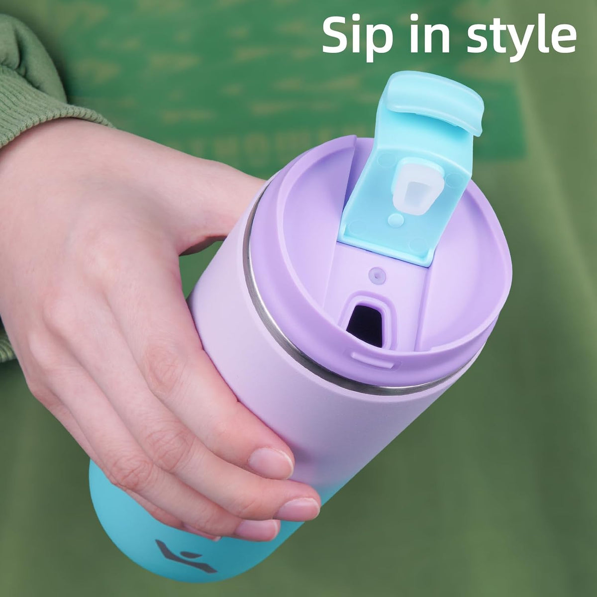 16oz Travel Coffee Mug with Lid, Insulated Stainless Tumbler