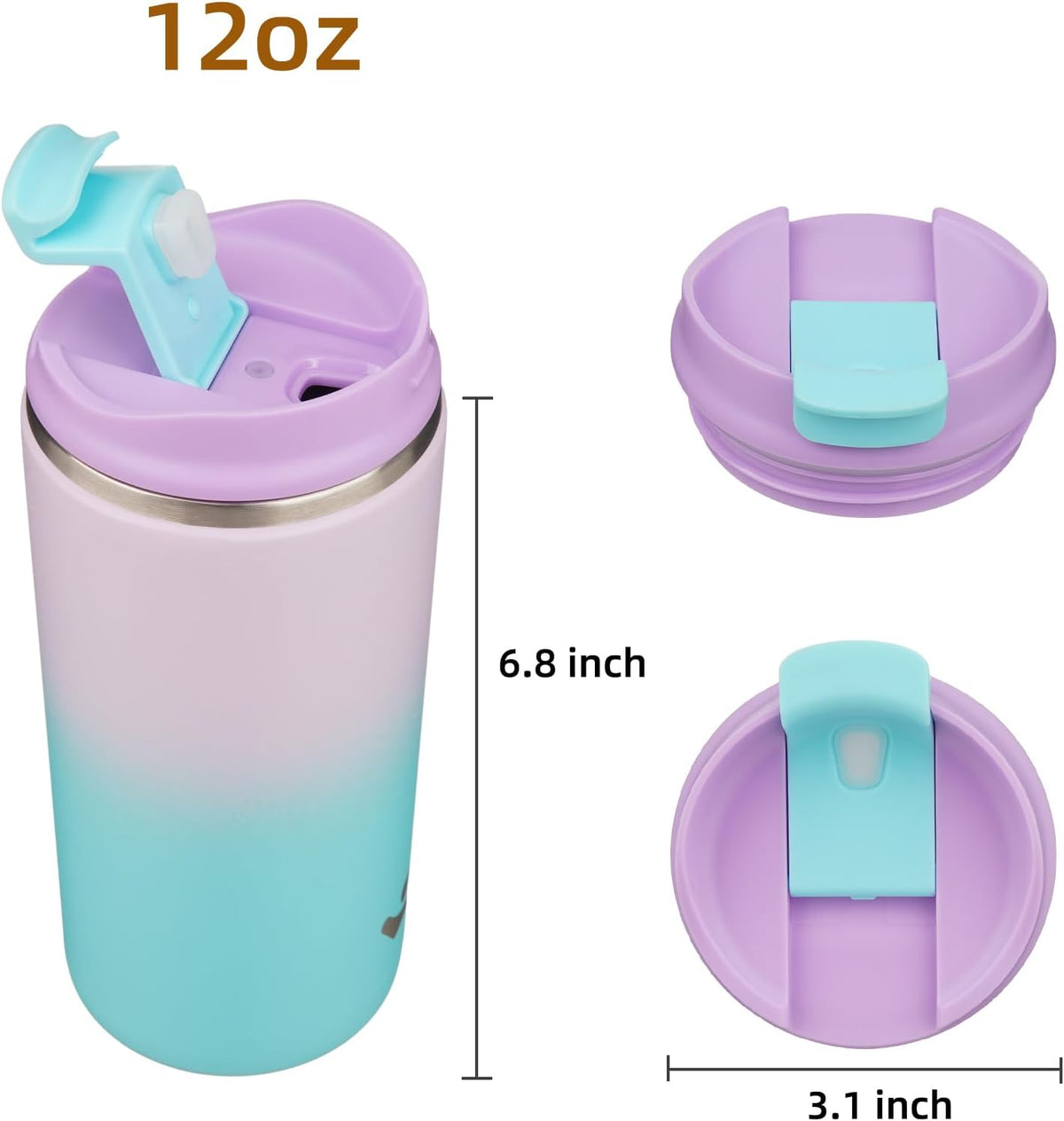 16oz Travel Coffee Mug with Lid, Insulated Stainless Tumbler