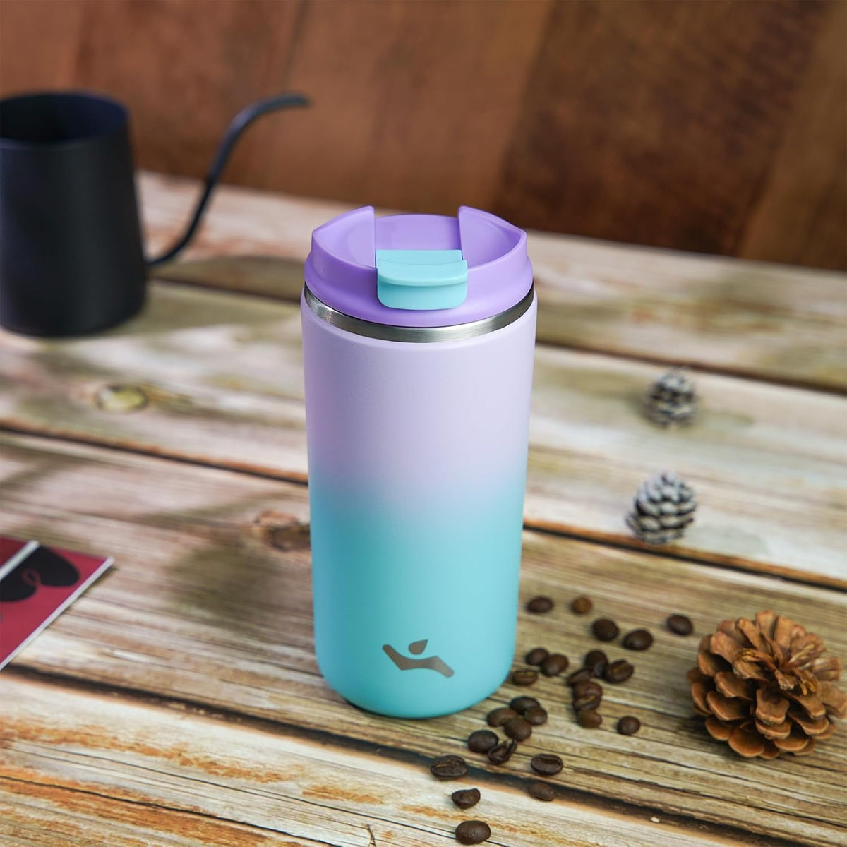 16oz Travel Coffee Mug with Lid, Insulated Stainless Tumbler