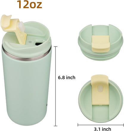 16oz Travel Coffee Mug with Lid, Insulated Stainless Tumbler