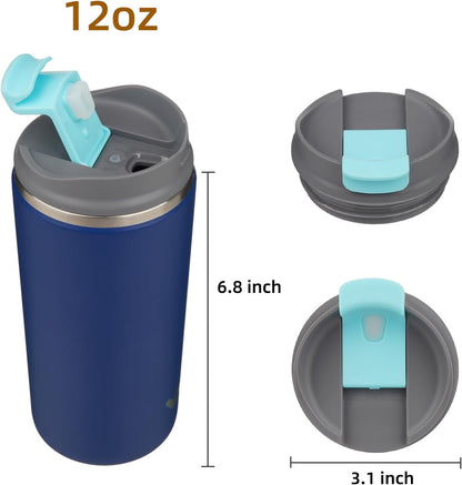 16oz Travel Coffee Mug with Lid, Insulated Stainless Tumbler