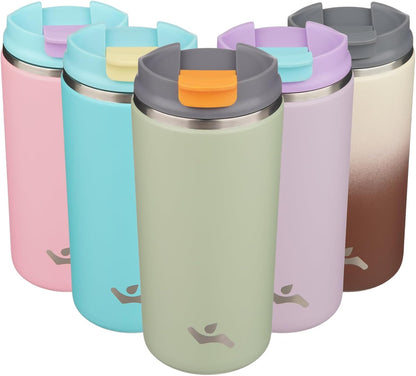 16oz Travel Coffee Mug with Lid, Insulated Stainless Tumbler