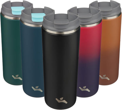 16oz Travel Coffee Mug with Lid, Insulated Stainless Tumbler