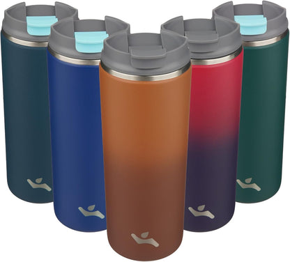 16oz Travel Coffee Mug with Lid, Insulated Stainless Tumbler