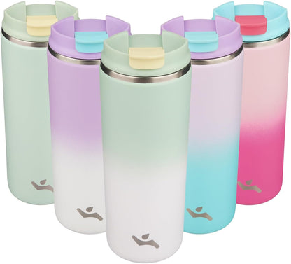 16oz Travel Coffee Mug with Lid, Insulated Stainless Tumbler