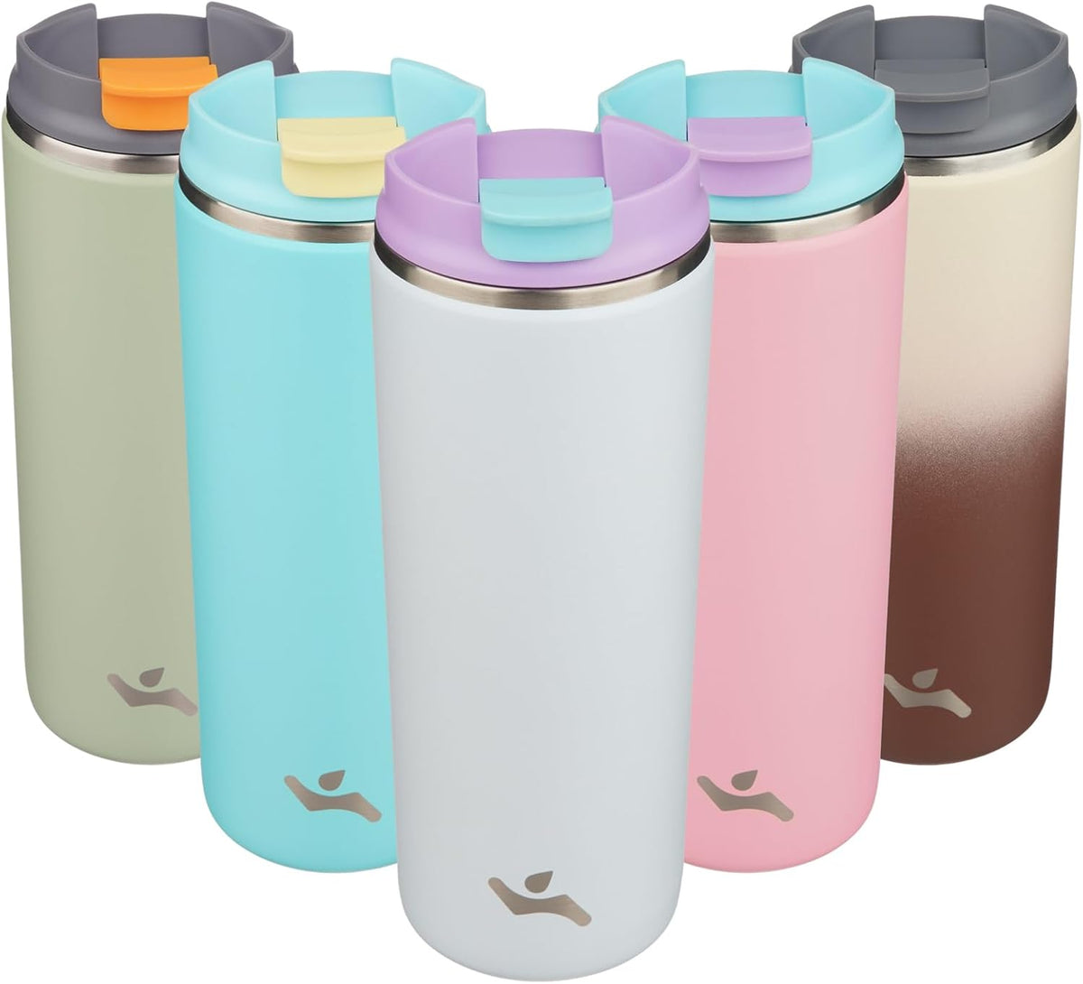 16oz Travel Coffee Mug with Lid, Insulated Stainless Tumbler