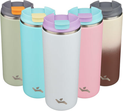 16oz Travel Coffee Mug with Lid, Insulated Stainless Tumbler