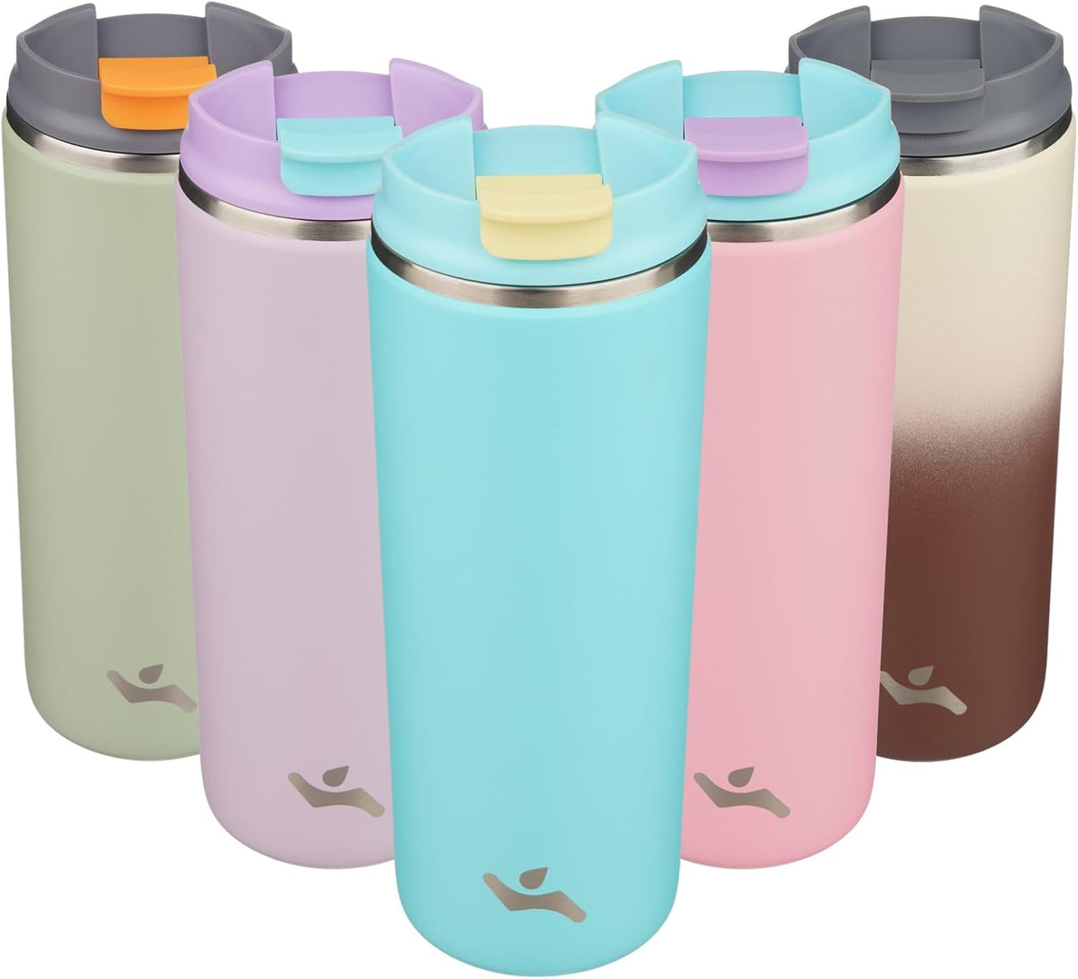 16oz Travel Coffee Mug with Lid, Insulated Stainless Tumbler