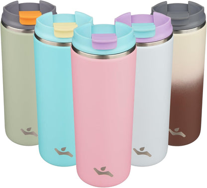16oz Travel Coffee Mug with Lid, Insulated Stainless Tumbler