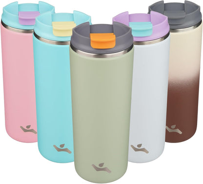 16oz Travel Coffee Mug with Lid, Insulated Stainless Tumbler