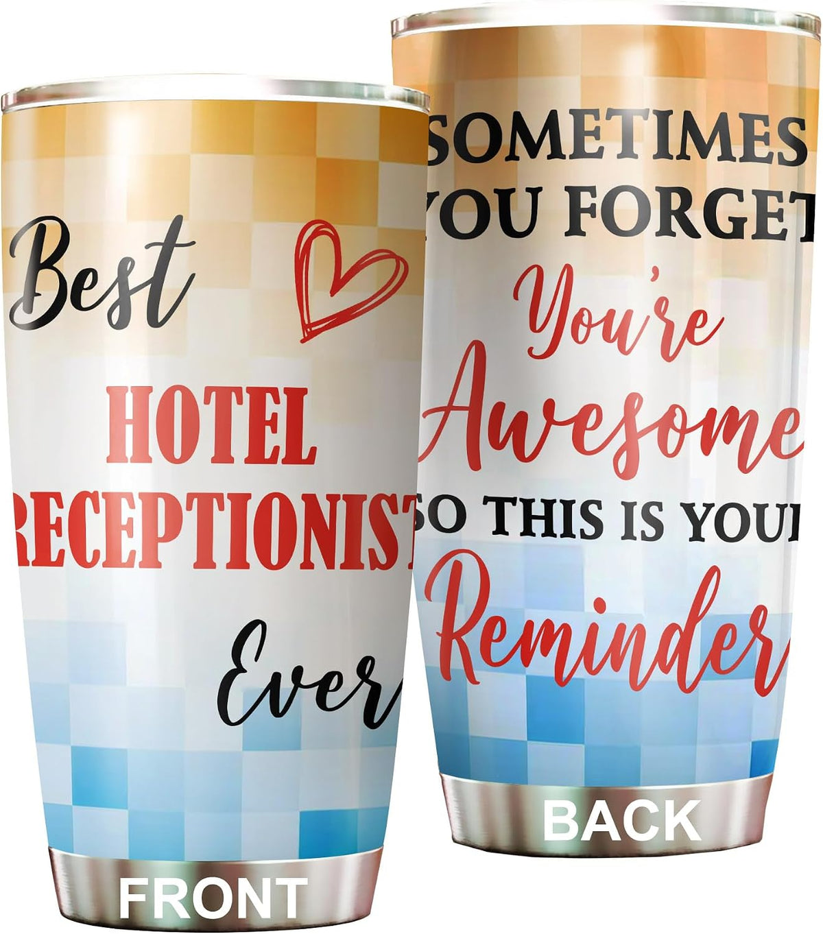 Best Caterer Ever Tumbler Stainless Steel 20oz, Office Gifts Women Men Work Friends Coworker, Driking Coffee Cup For Birthday Christmas - Colors J