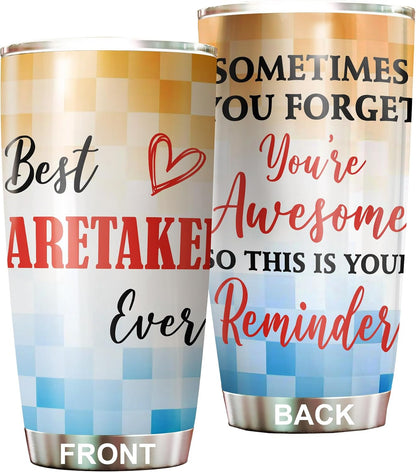 Best Caterer Ever Tumbler Stainless Steel 20oz, Office Gifts Women Men Work Friends Coworker, Driking Coffee Cup For Birthday Christmas - Colors N
