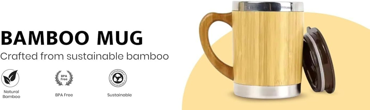 Stainless Steel Coffee Mug 350 ml | Insulated Travel Mug with Lid | Hot & Cold | Office & Car