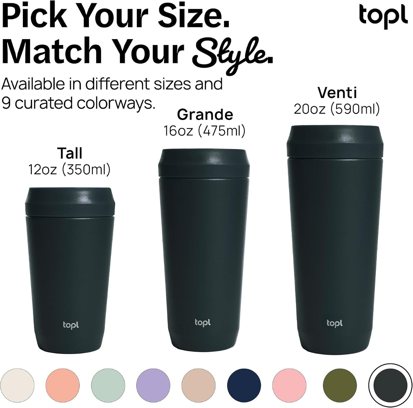 To Go Coffee Cup – Insulated Travel Coffee Mug with 360° Leak‑Safe Lid, Stainless Steel Coffee Tumbler for Hot/Cold, Spill‑Resistant, BPA‑Free - Lavender, 20 oz