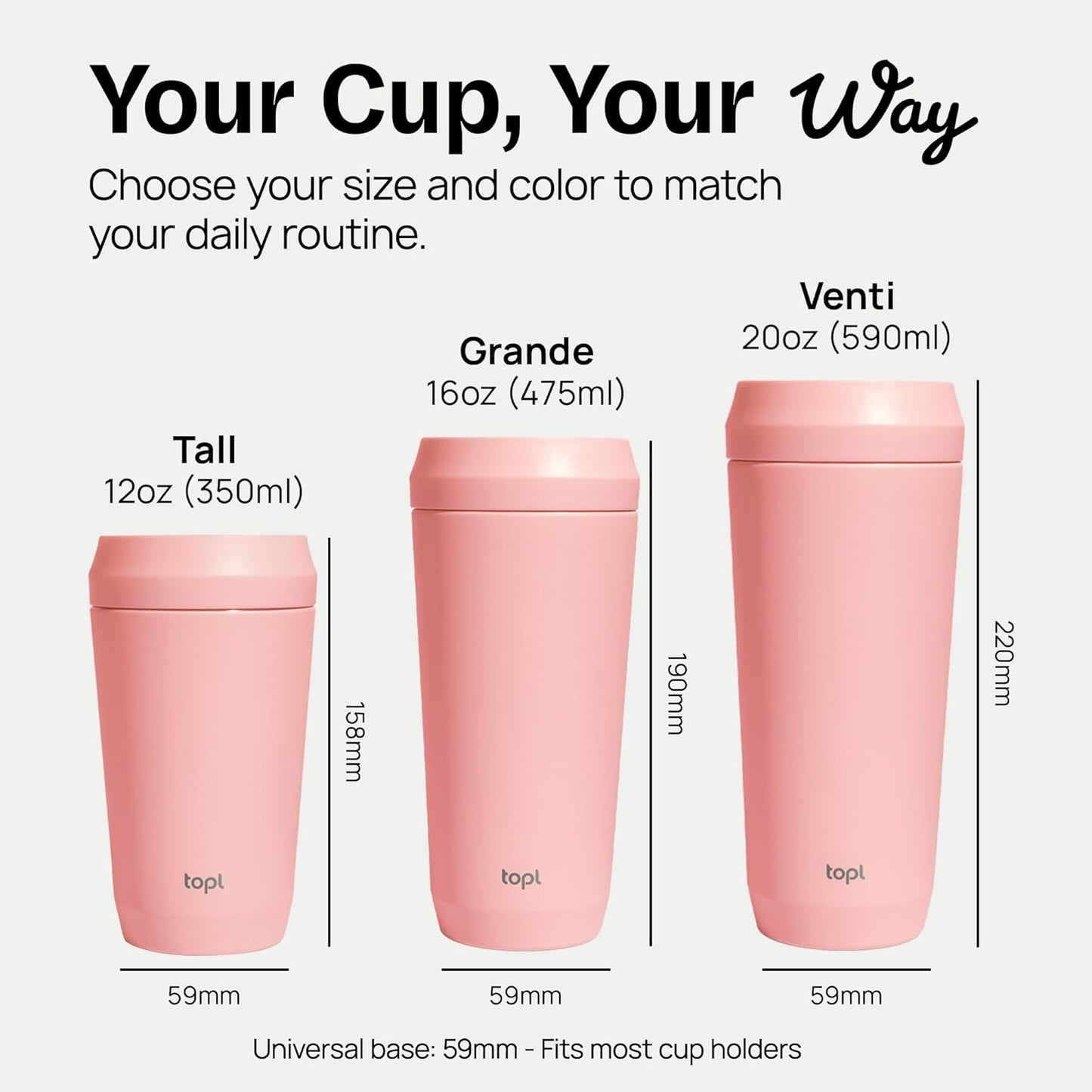 To Go Coffee Cup – Insulated Travel Coffee Mug with 360° Leak‑Safe Lid, Stainless Steel Coffee Tumbler for Hot/Cold, Spill‑Resistant, BPA‑Free - Lavender, 20 oz