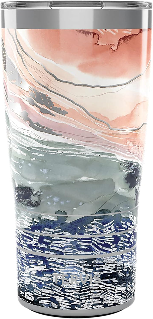Tervis Traveler Kelly Ventura Drift Triple Walled Insulated Tumbler Travel Cup Keeps Drinks Cold & Hot, 20oz, Stainless Steel