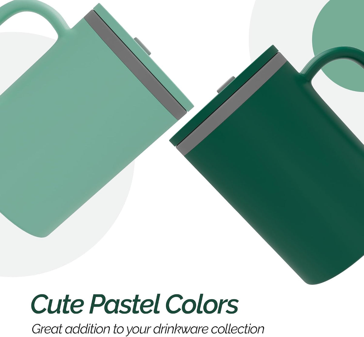 Iconic Desk Mug 16 Oz - Green/Hunter Green, Set of 2