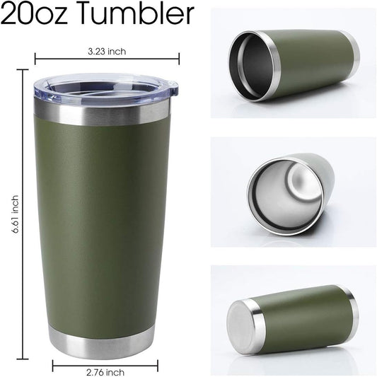 20oz Stainless Steel Tumblers Bulk, Insulated Travel Cup with Lid, Double Wall Vacuum Coffee Mug for Cold & Hot Drinks 1 Pack, Orange